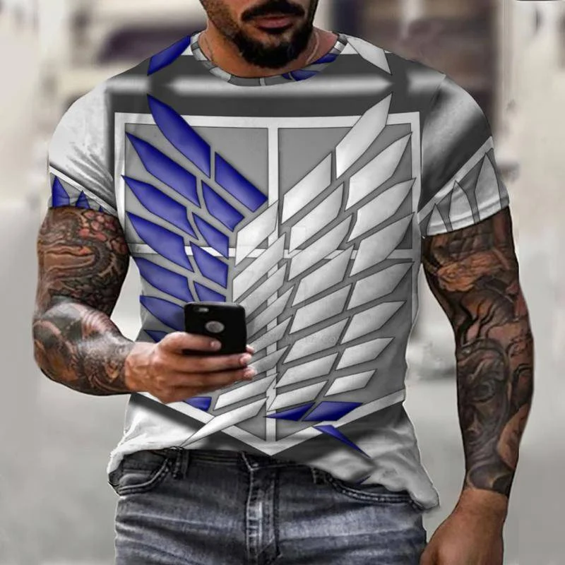 

Men's T-shirt, escort logo, street T-shirt, fashion products, 3D printing, four seasons fitting, Y2K clothing