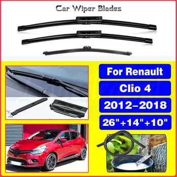 Front Rear Wiper Blades For Renault Clio 4 2012 2013 2014 2015 2016 2017 2018 Windshield Brushes Windscreen Window 26"+14"+10"