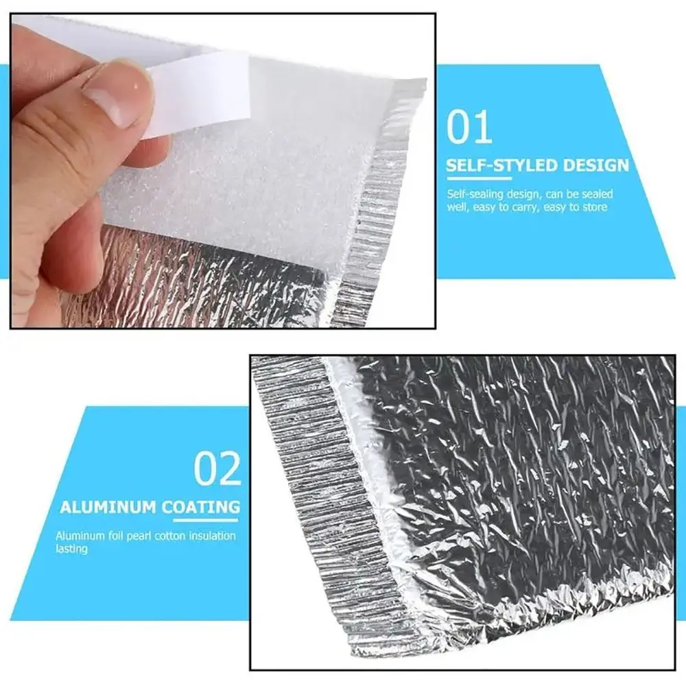 50Pcs/Pack Ice Cold Warm Aluminum Foil Bag Food Thermal Drink Storage Insulation Bag Delivery Carrier with Closure Cooler Bag 5