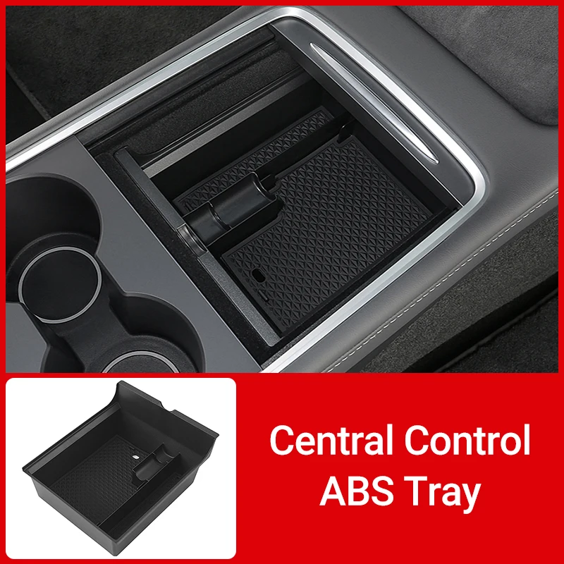 For Tesla Model Y Model 3 2021 2022 2023 Flocking/ABS Center Console  Organizer Tray Armrest Storage Box Interior Accessories - AliExpress