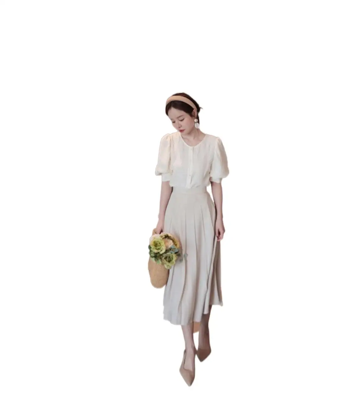

2023 Women's Clothing Gentle White Jacquard Suit