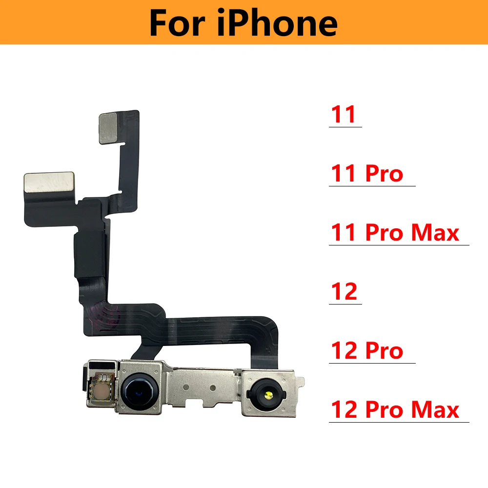 

10 Pcs For iPhone 11 12 Pro Max Front Small Camera Module Flex Cable Facing Camera Proximity Sensor Flex Cable Phone Repair