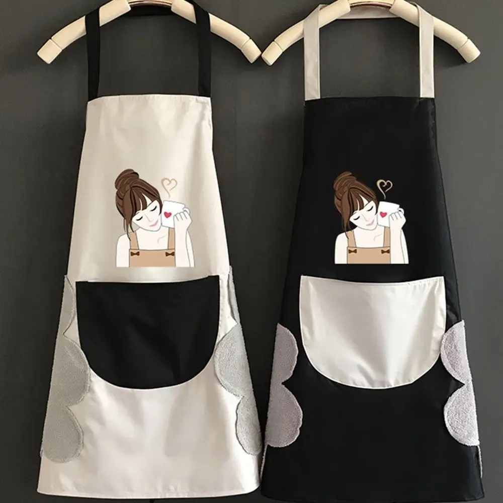 

Waterproof With Pocket Chef Apron Nail Shop for Women Baking Accessories Apron Household Cleaning Tools Kitchen Supplies