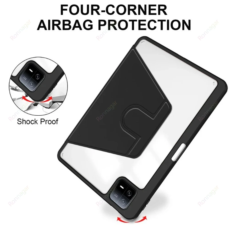 Versatile 360° Rotating Tablet Case with Pencil Holder