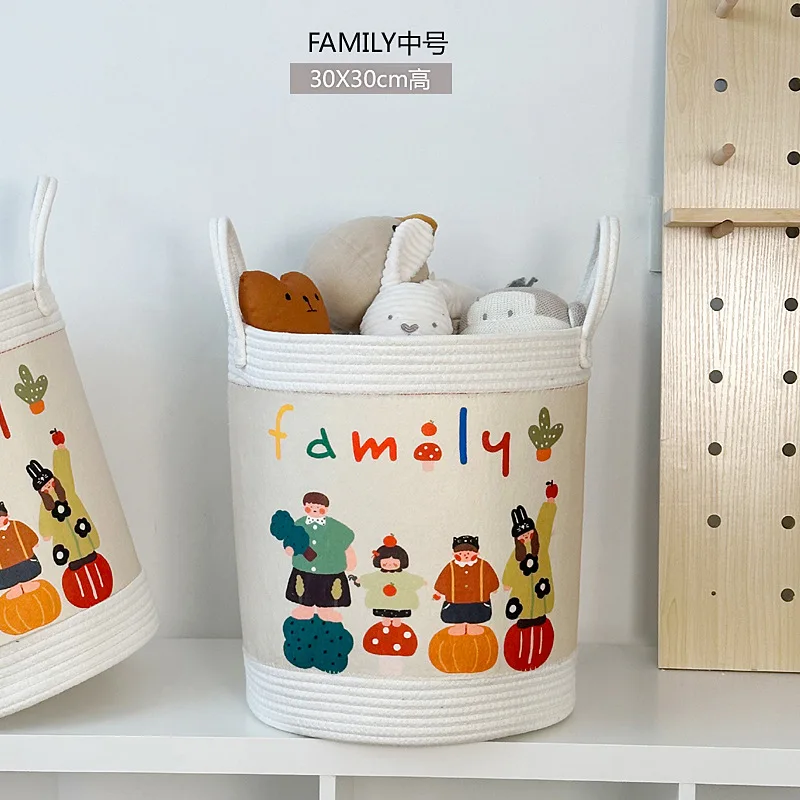 thumbnail image 1 of Cubo de almacenamiento plegable de dibujos animados, cubo para juguetes de niños, ropa, cesto de organización portátil para bocadillos, 1 of 5