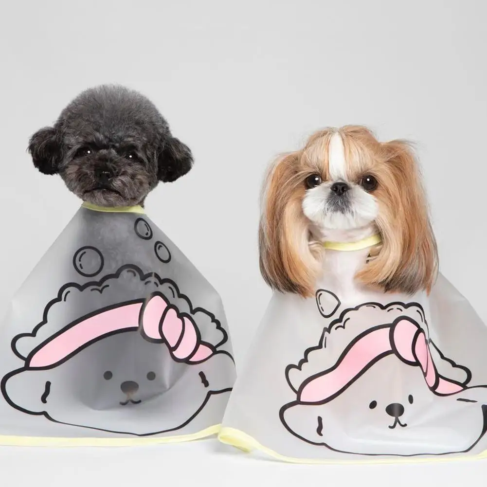 

1pcs Pet Transparent Haircut Cloak Jacket Adjustable Size Dressing Up Cape Facial Tears Care For Cats Dogs