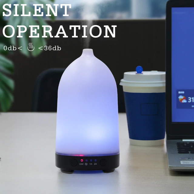 100ML Essential Oil Diffuser Desktop Ultrasonic Air Humidifier Home Fragrance Aroma Diffuser with 7 LED Color Changing Light 2