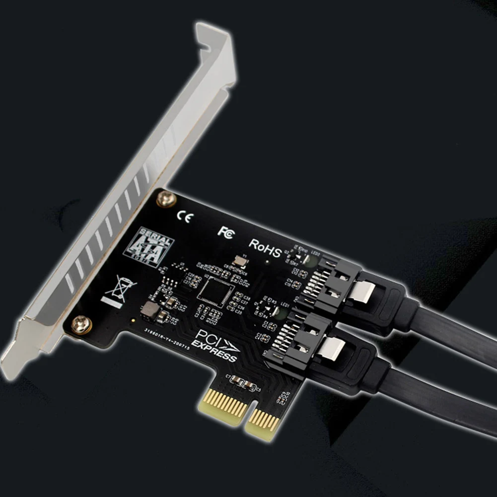 데스크탑 PC용 확장 카드, PCI Express X1 to 2 포트, SATA 3.1 어댑터 컨트롤러, PCI-E SATA 익스텐션 카드, 6Gbps