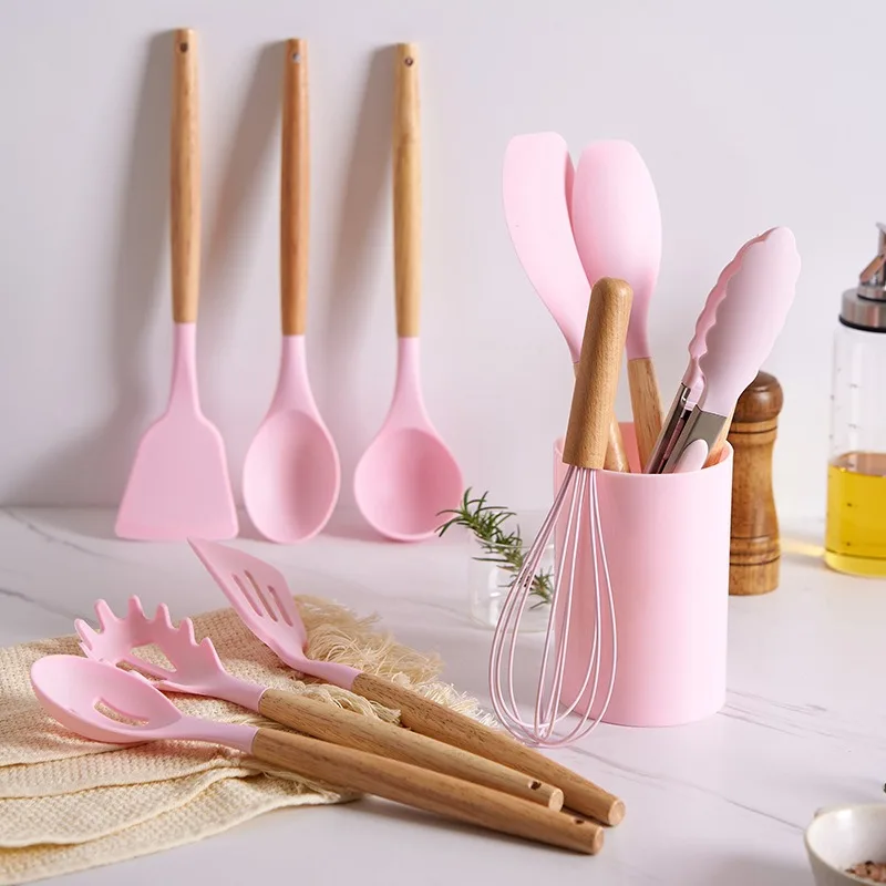 Silicone Kitchen Utensils Set Non Stick Spatula Soup Spoon