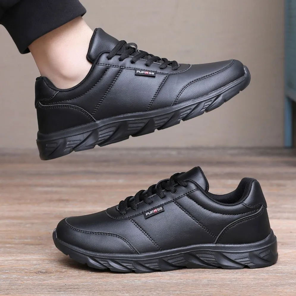 Men's Sneakers Fashion Leather Casual Shoes Outdoor Jogging Training
