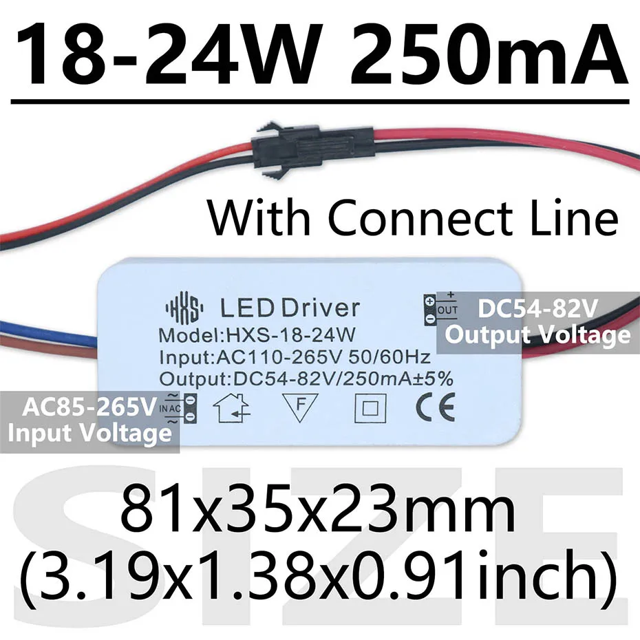 LED-Treiber 250 mA 2-3 W 3–5 W 4–7 W 8–12 W 15–18 W 18–24 W LED-Konstantstrom-Treiber-Netzteil für LED-Lampentransformatoren – Detail 6