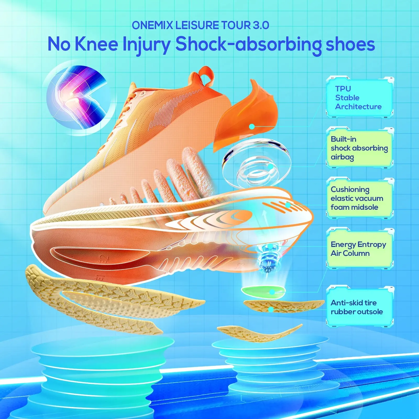 ONEMIX-Zapatillas deportivas con cordones para hombre y mujer, calzado deportivo con amortiguación, antideslizante, para exteriores - Image 3