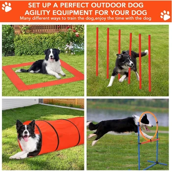 87 Pcs Dog Agile Training Equipment Set Obstacle Course Kit with 70