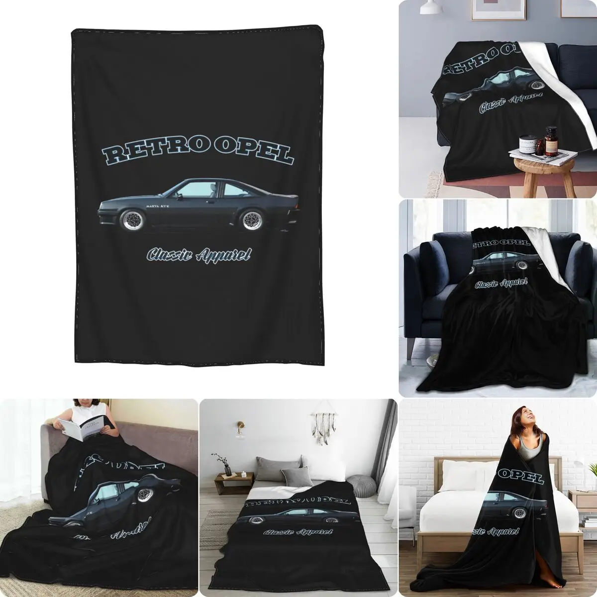 Opel Manta Gte Retro Opel Classic Car Tedesco Modificato. Gte Coperta In Micro Pile Ultra-Morbida Raschel
