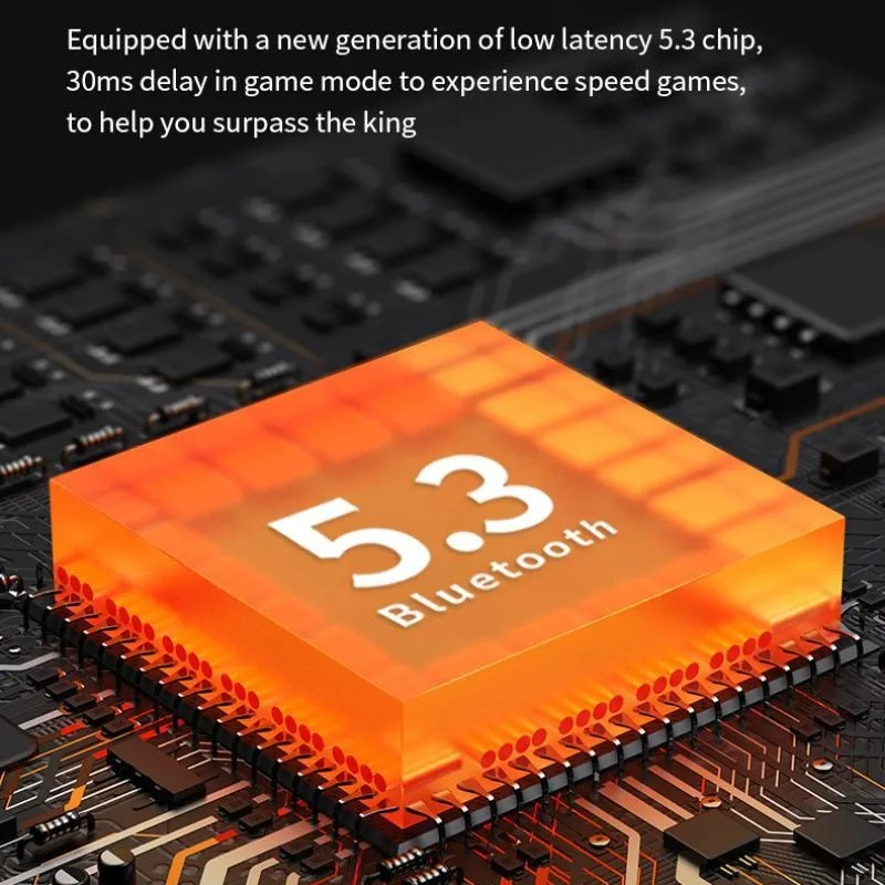 K60 블루투스 5.3 이어폰, 무선 헤드폰, 스포츠 게이밍 헤드셋, 소음 감소, 방수 인이어 이어버드