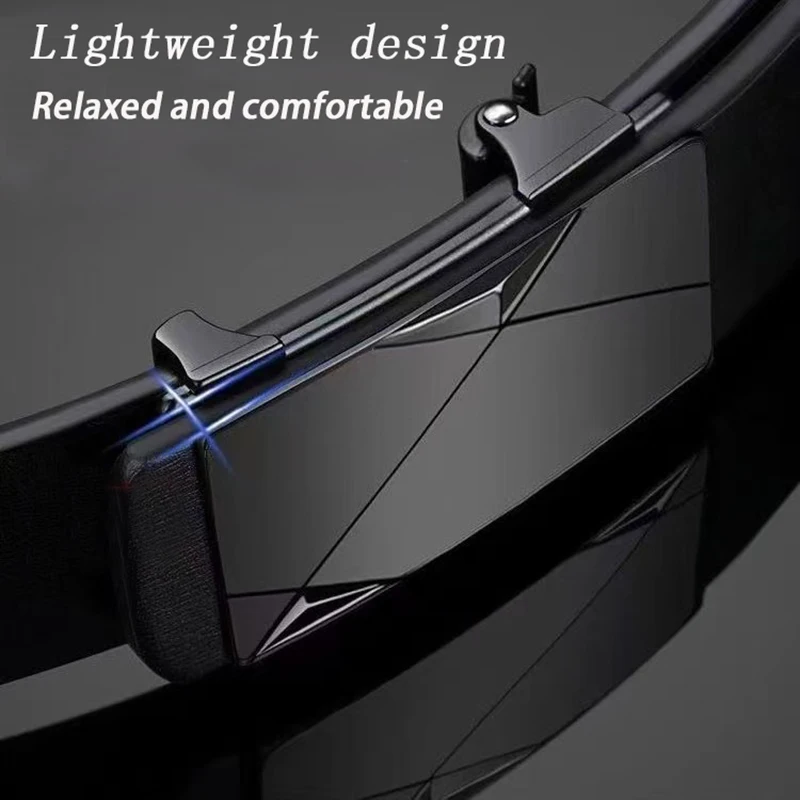 Automatic Buckle Belt For Men, Business Minimalist Leather Style_voghion.com