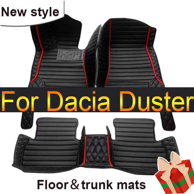 

Кожаные автомобильные коврики на заказ для Dacia Duster 2010 2011 2012 2013 2014 2015 2017, коврики, коврики, подкладки для ног, аксессуары