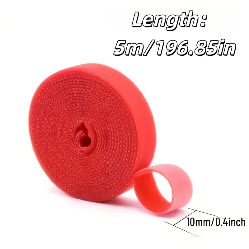 1개 5m/196.85인치 멀티 컬러 재사용 가능한 훅앤루프 패스너(케이블 관리 및 정리용)