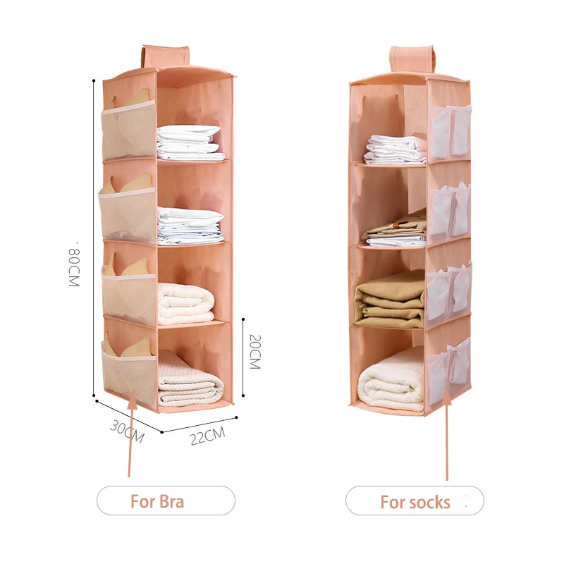 Sac de rangement pour soutien-gorge pliable multicouche, armoire lavable non tissée, sous-vêtements, chaussettes, vêtements