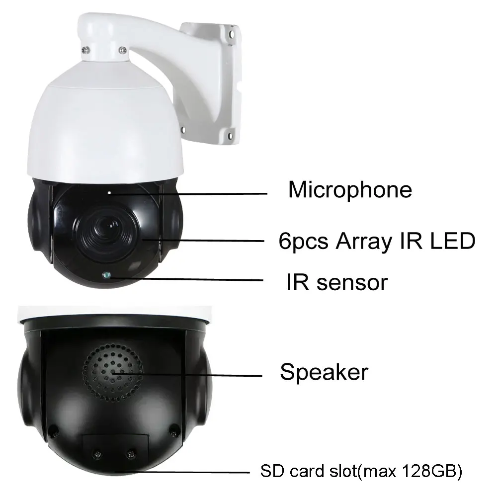 Onvif 호환 야외 자동 추적 POE IP PTZ 캠 스피드 돔 카메라, 30x 줌 PTZ IP 카메라 IR, 5MP