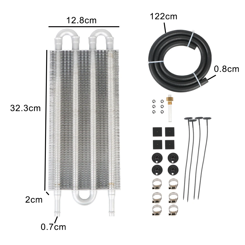Aluminum Radiator Kit Oil Cooler Kit Auto-manual Rear-Differential Cooling System Transmission Radiator Engine Oil Cooler 4/6/8 Row Car Condenser