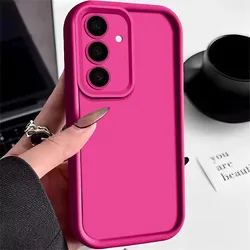 Candy Color Silicone Phone Cover - Soft TPU Case for Samsung S24 Plus (Hot Pink)