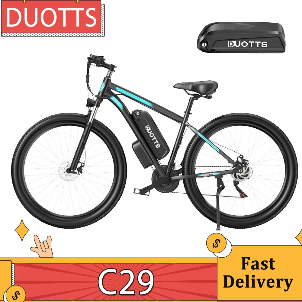 Duotts C29 Bici Elettrica 750W Mountain Bike 2*48V 15Ah Batterie 50Km Gamma 50 Km/H Velocità Massima Ip54 Bicicletta Con Freno A Disco Impermeabile