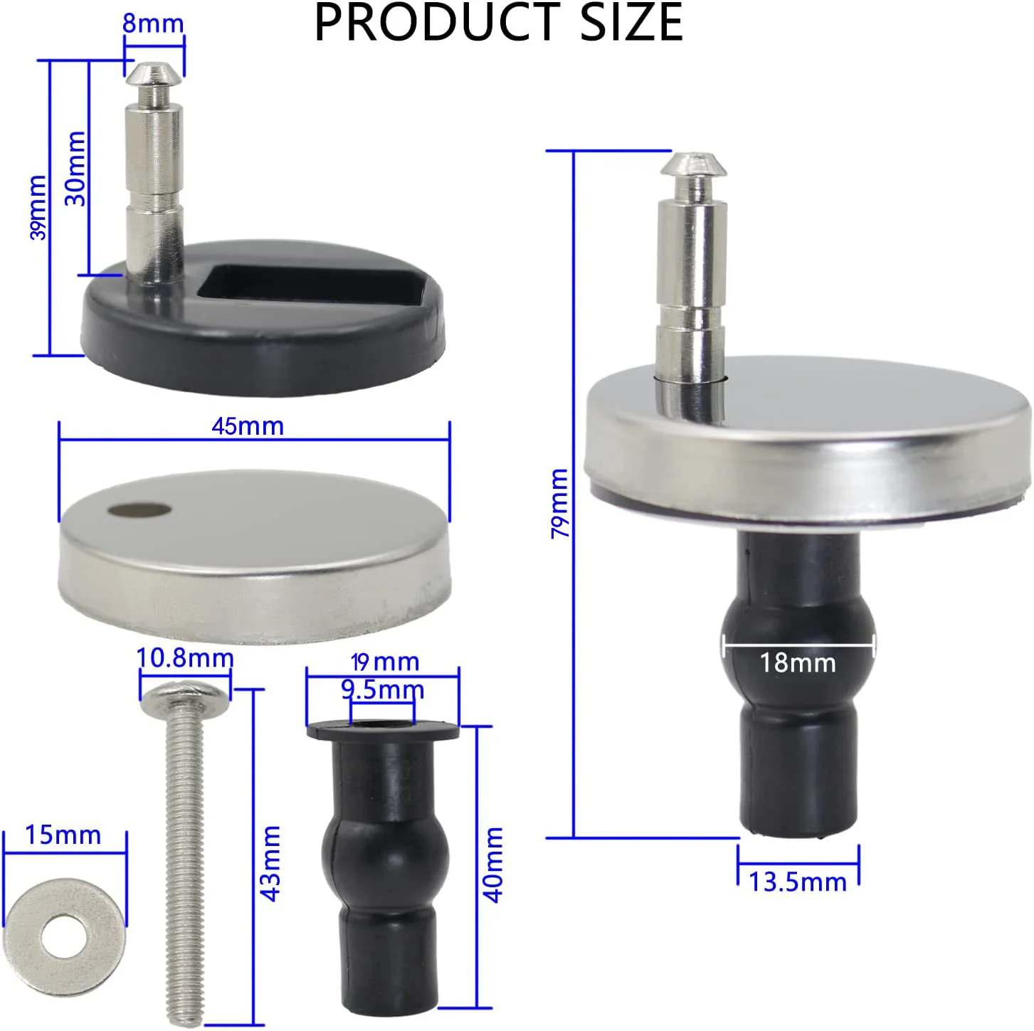 Toilet Seat Accessories Quick Release Double Hinge Bolt