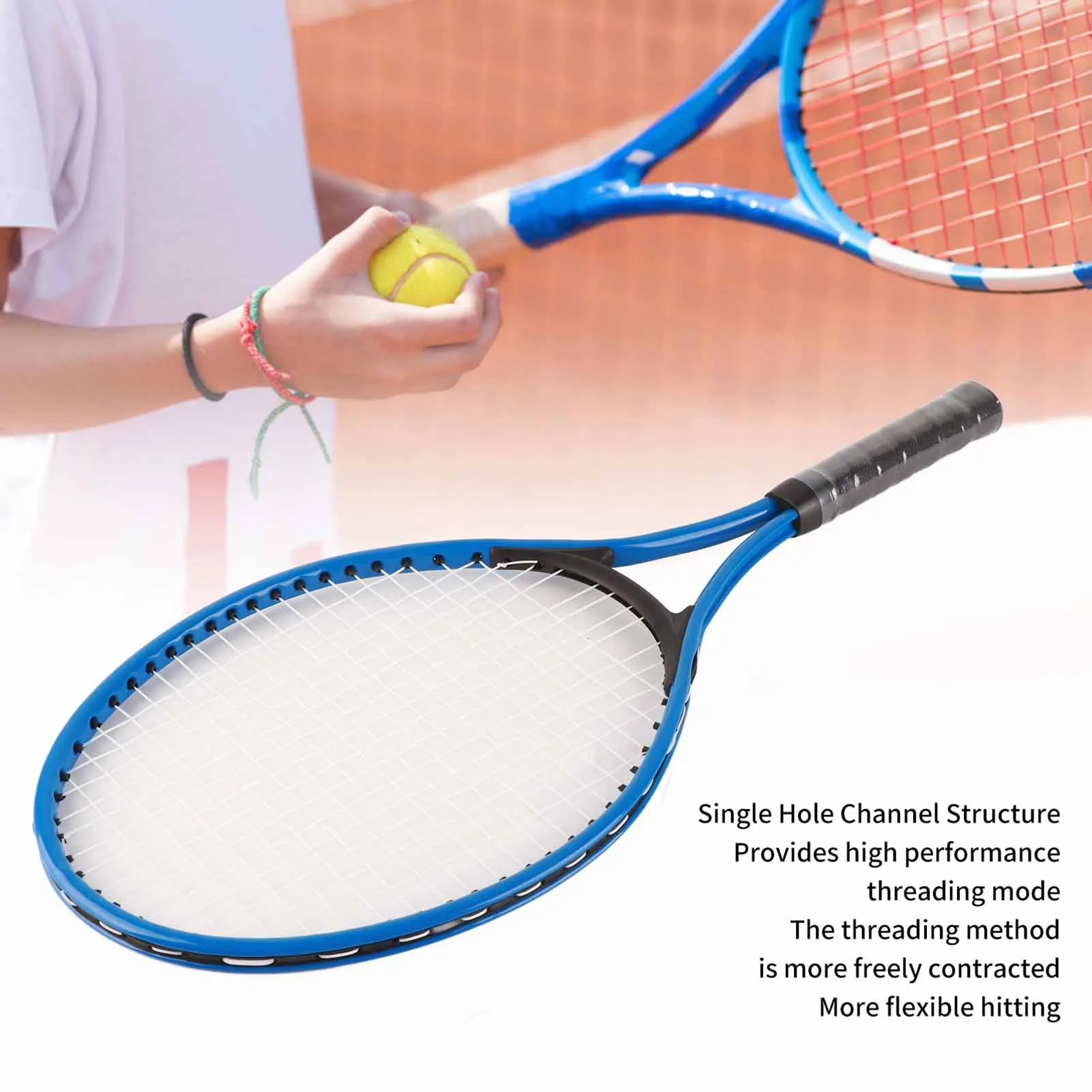 Kids Tennis Racket Junior Tennis Racquet Shock Absorbing Professional Iron Frame Children Training Racquet with Carry Bag