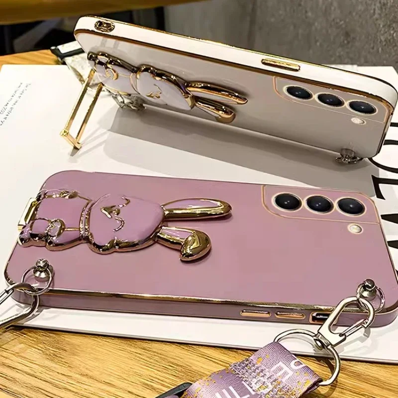 Sleek Crossbody Lanyard Rabbit Plating Case