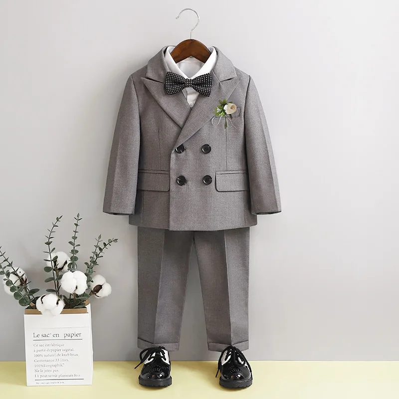 Boys Plaid Formal Suit Set 2
