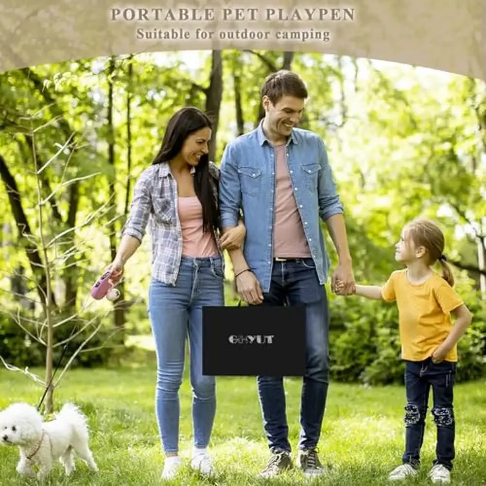 Portable Pet Playpen with Mat Waterproof Cat Dog Cage Crate Tent Indoor Outdoor Use Lightweight & Easy to Fold 600D Oxford Cloth