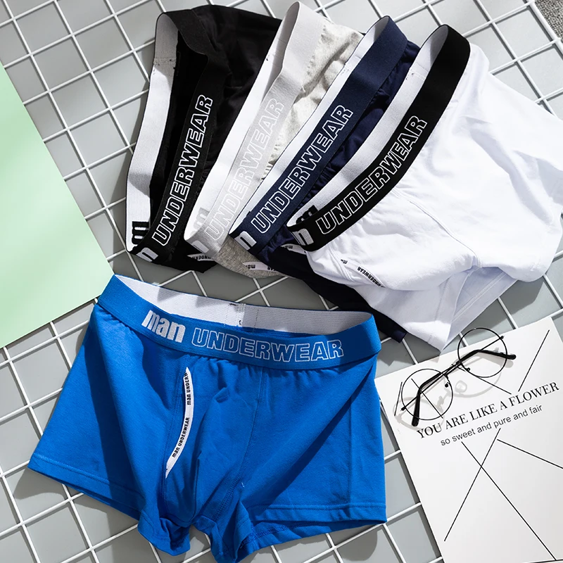 3pcs/lot Boxer Mens Underwear Shorts Men 100% Cotton Underpants Men Panties Short Underwear Boxer Shorts Comfortable Underwear