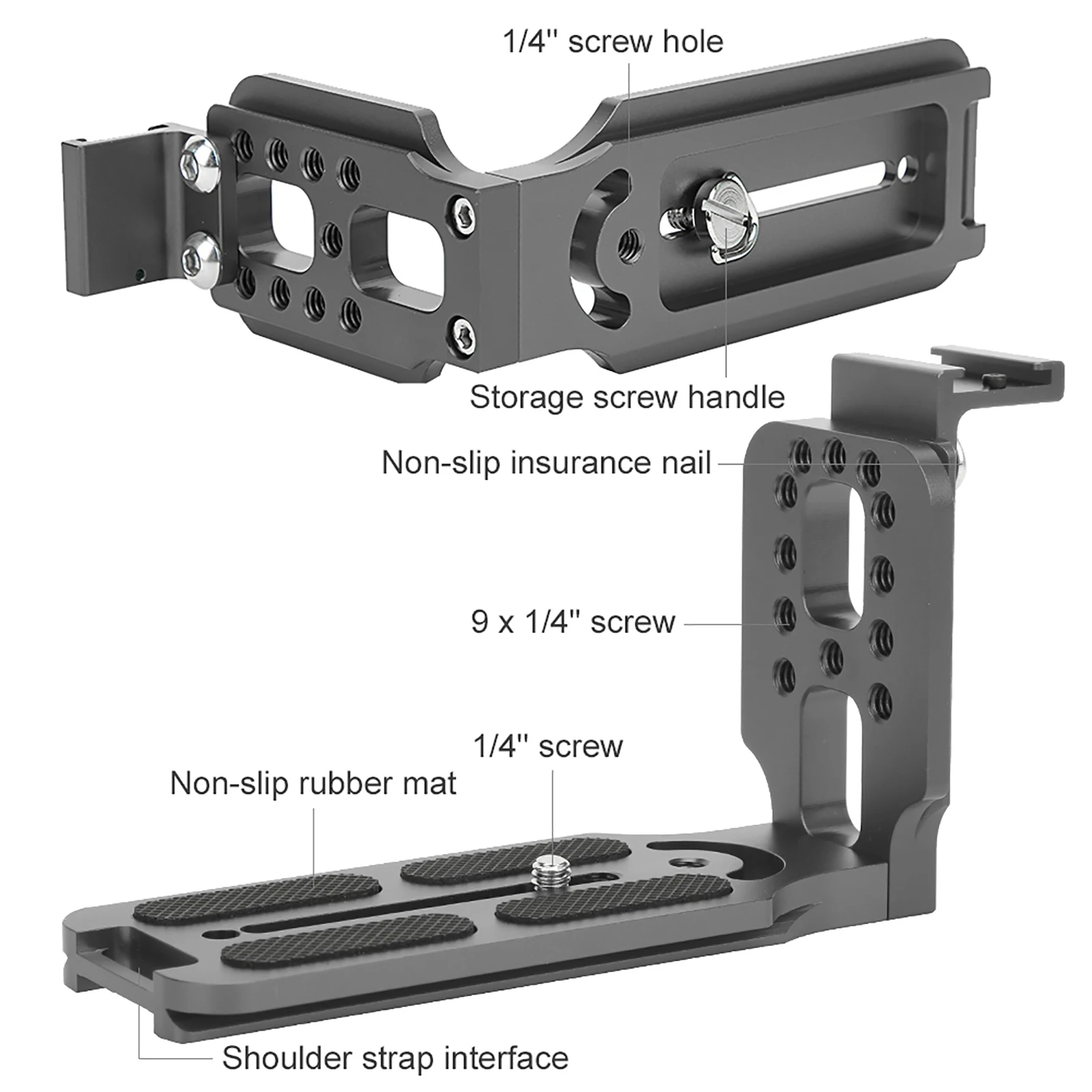 Premium Metal Quick Release L Plate with Hot Shoe Mount