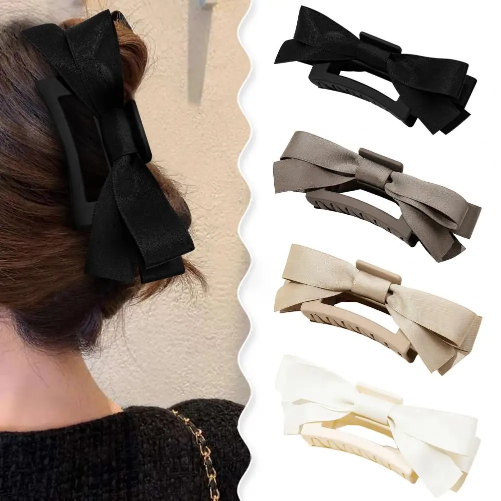 

Hair Claw Clip Ribbon Bowknot Decor Hair Claw for Women Girls Anti-slip Teeth Hair Clip Back Head Shower Pin Decorative