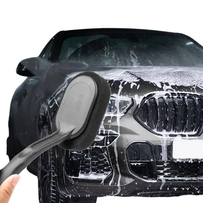 

Car Polish Sponge With Handle Car Wheel Long Handle Sponge Brush Car Glass Cleaning Sponges Cleaning Polishing Tool Reusable