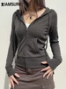 IAMSURE Casual Streetwear Basic Hooded Pockets Sweatshirt Tracksuit Solid Long Sleeve Hoodies Women 2023 Autumn Spring Fashion 1