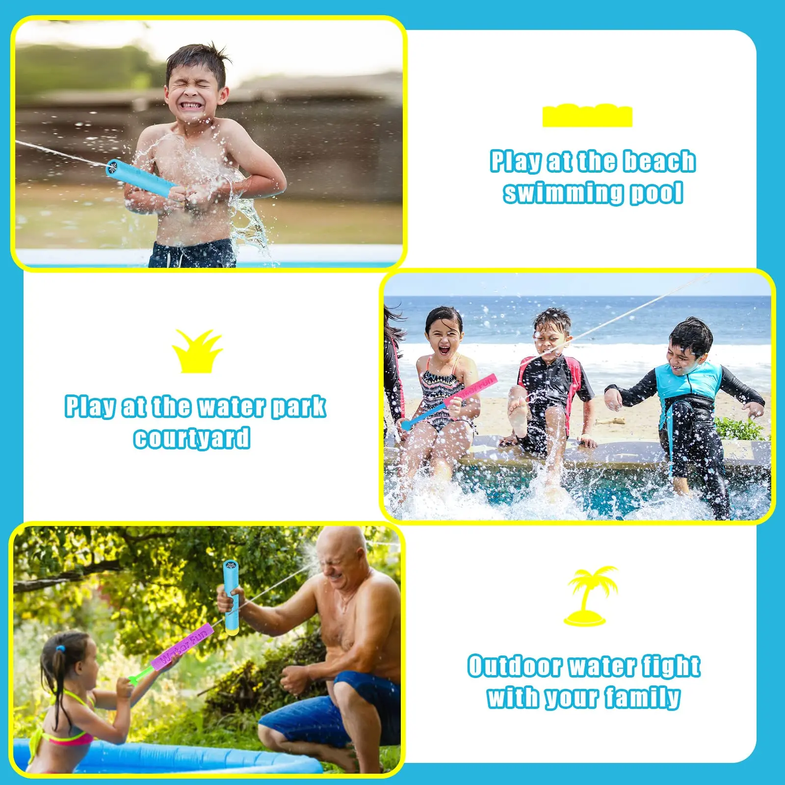 10 Packs Water Gun for Kids Summer Foam Watergun Toys Water Squirter Soaker Blaster Outdoor Swimming Pool Beach Games Toys 6