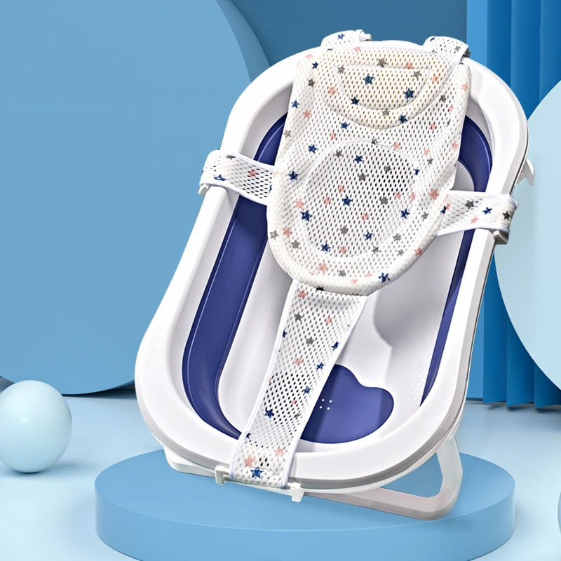 

Baby Adjustable Bath Mat Non-slip Bathtub Seat Support Mat Newborn Safe Bathing Foldable Bath Net Cushion High Quality
