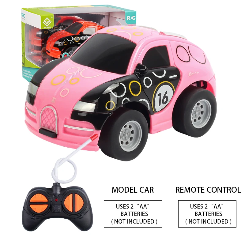 Rc mini desenhos animados carro de controle remoto bonito carro de controle  remoto carro menino menina polícia carro modelo sem fio presente  aniversário das crianças - AliExpress