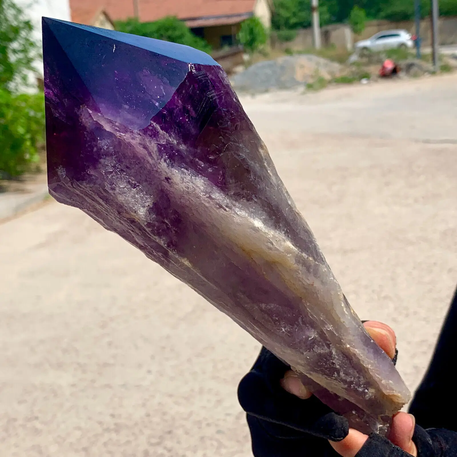 

Natural Amethyst Quartz CrystalDouble endedTerminated Wand Point Healing