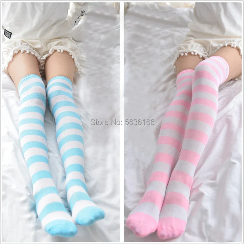 Japan Sexy Lingerie Lolita Kawaii Blue Pink White Striped Mini Bikini Adult Cosplay Erotic Costumes Bra Women Underwear 3pcs Set