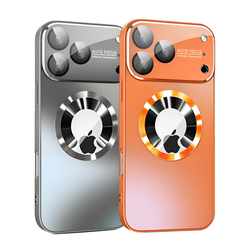 Sleek Titanium Magnetic Phone Case with Camera Lens Protection