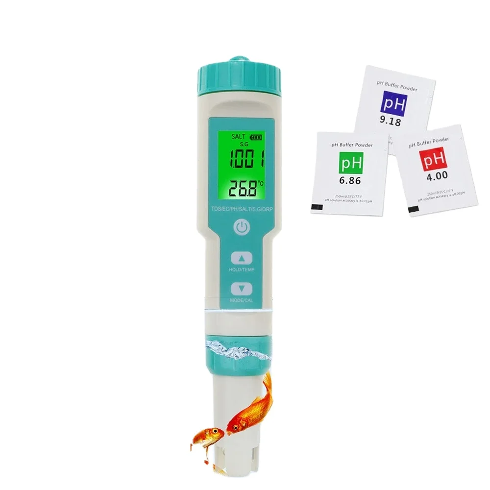 

7 In 1 PH/TDS/EC/ORP/Salinity/S.G /TEMP Meter Digital PH Tester C-600 Water Quality Tester For Drinking Water Aquariums PH Meter