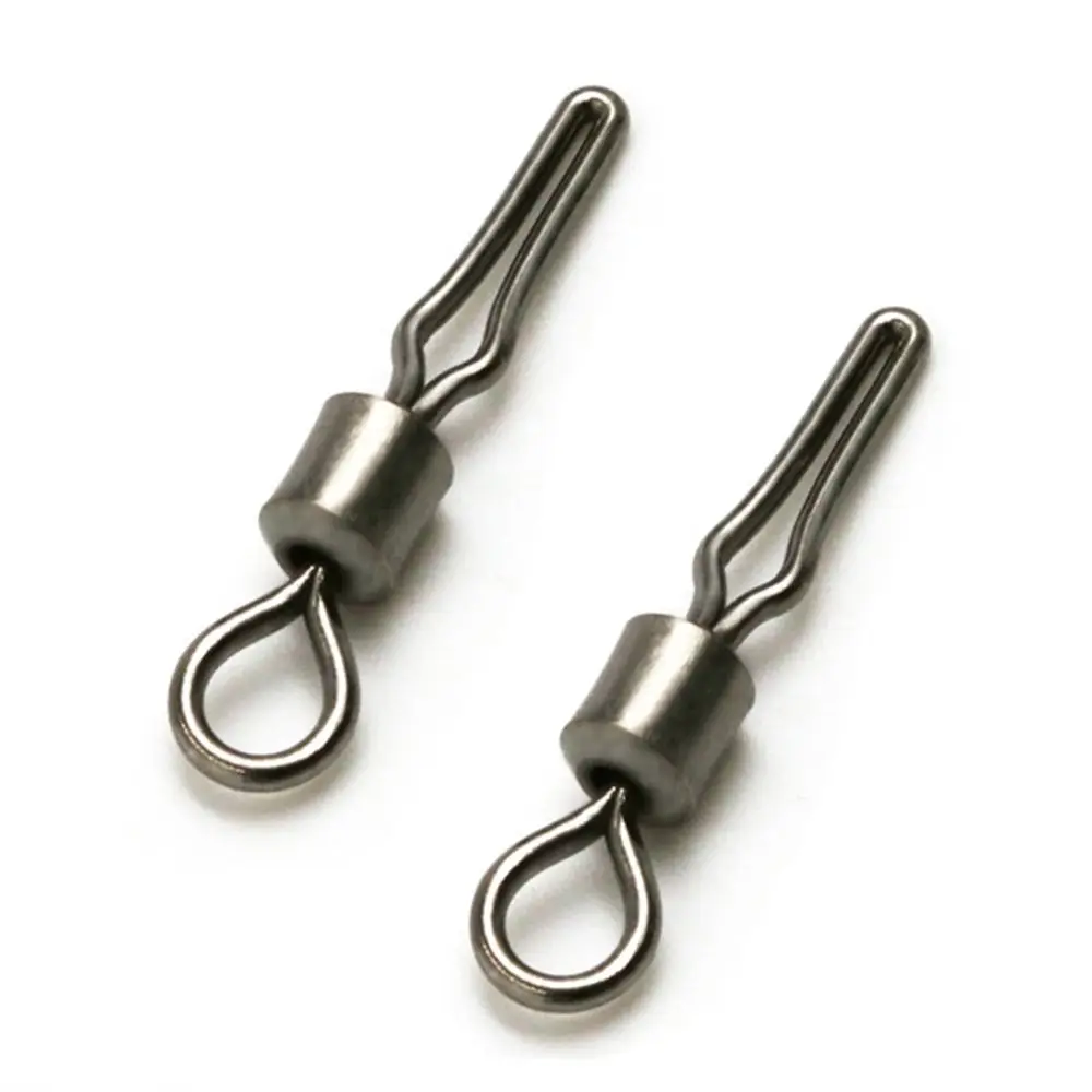 100Pcs Swivels With Side Line Clip Fishing Hanging Snap Fishhooks And Crap Connector Barrel Swivel Angling Supplies