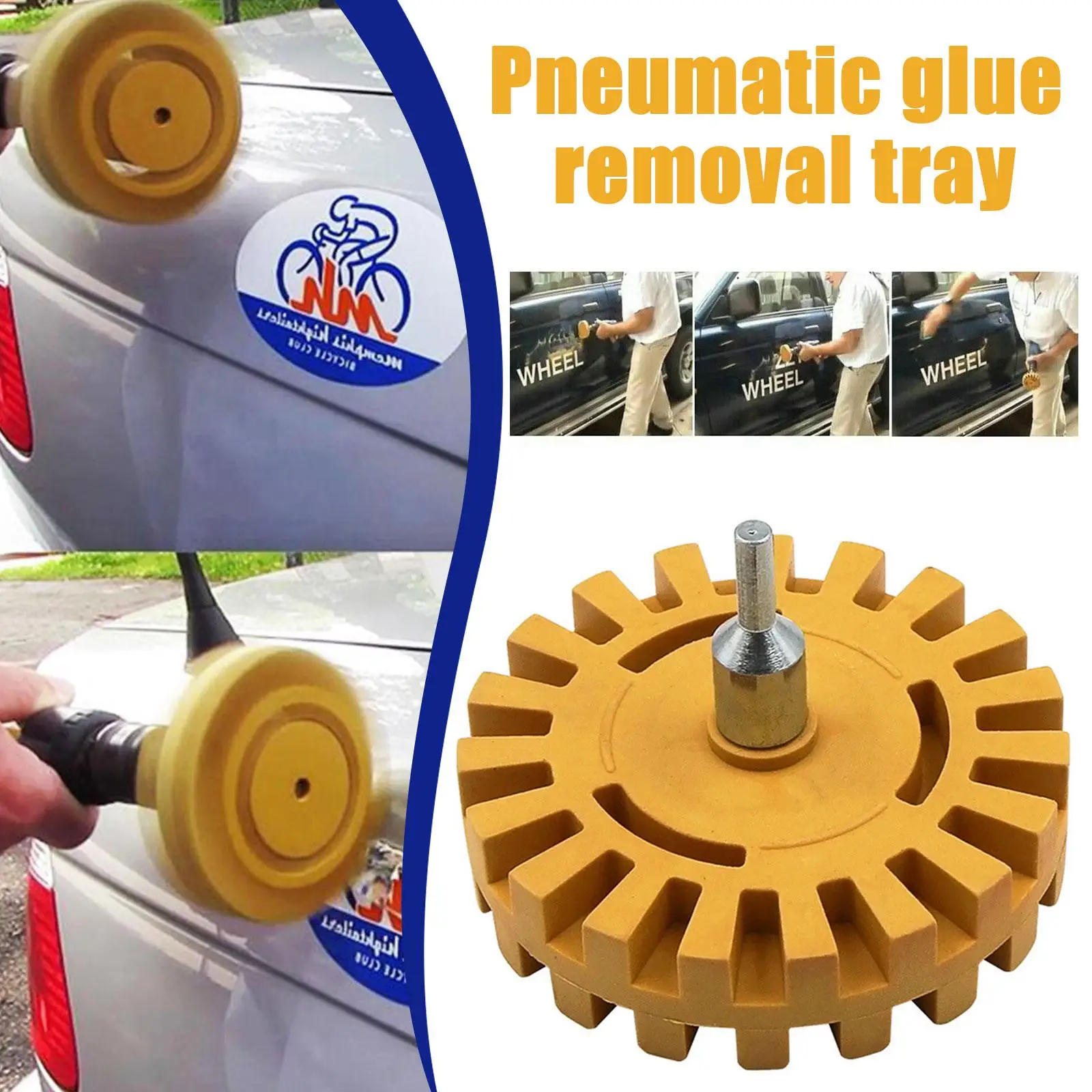 Car Pneumatic Rubber Eraser Wheel Pad Rubber Disk Decal Eraser Wheel Car Sticker Remover Paint Cleaner Polish Auxiliary Tool