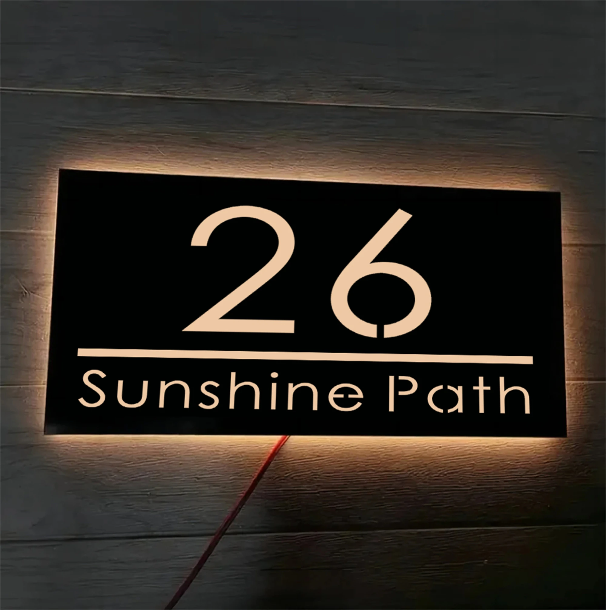 Personalized House Plaque Custom 3D LED Illuminated House Number Address Name Sign Outdoor Acrylic Plate Lighted Wall Display house number signs house wall plaques
