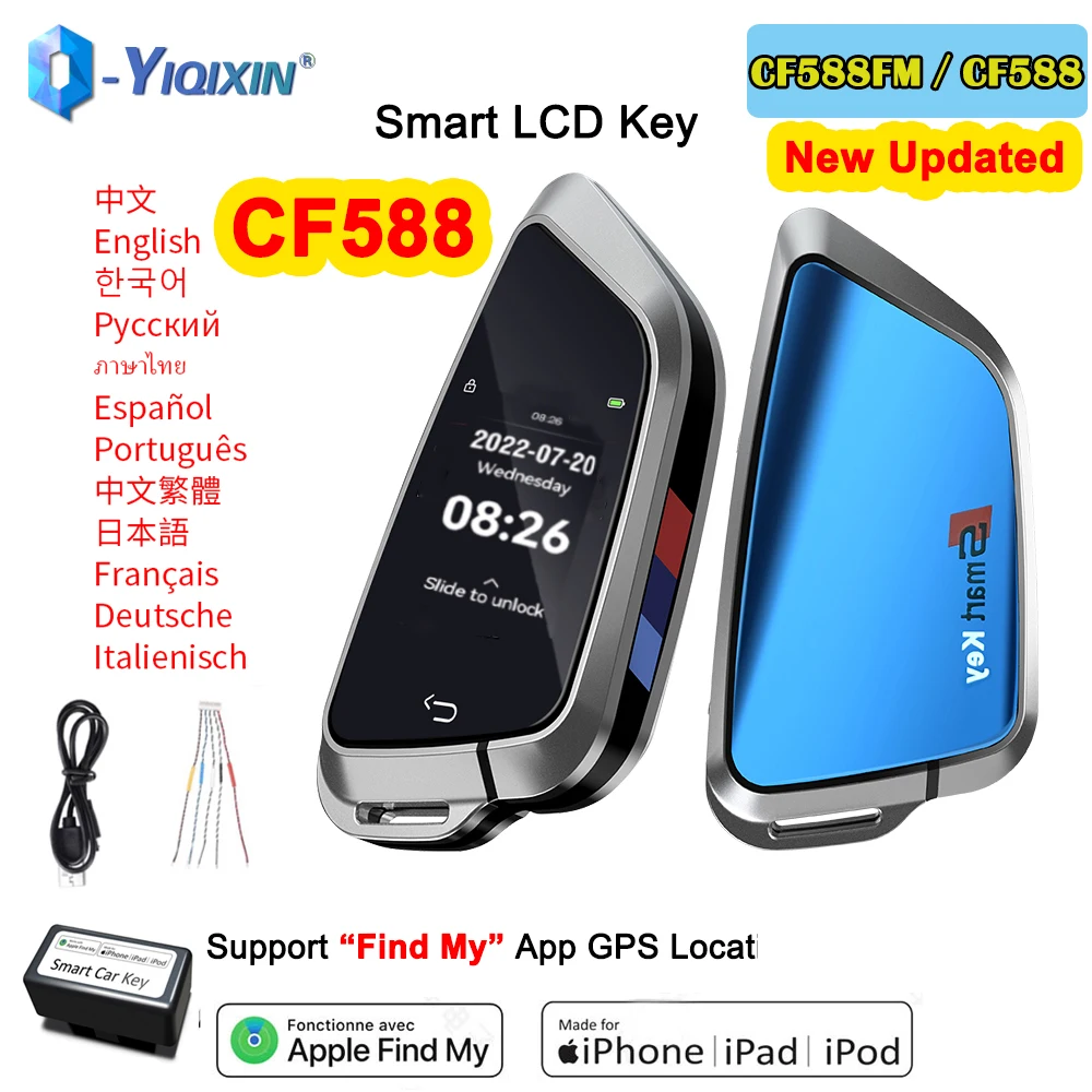 CF588 Universal Smart Remote Key Find My LCD Screen For BMW Benz Audi Toyota Honda Cadillac Ford Hyundai VW Comfortable Entry cf618 universal modified remote smart lcd key displey key keyless entry for bmw audi benz honda ford hyundai nissan opel vw