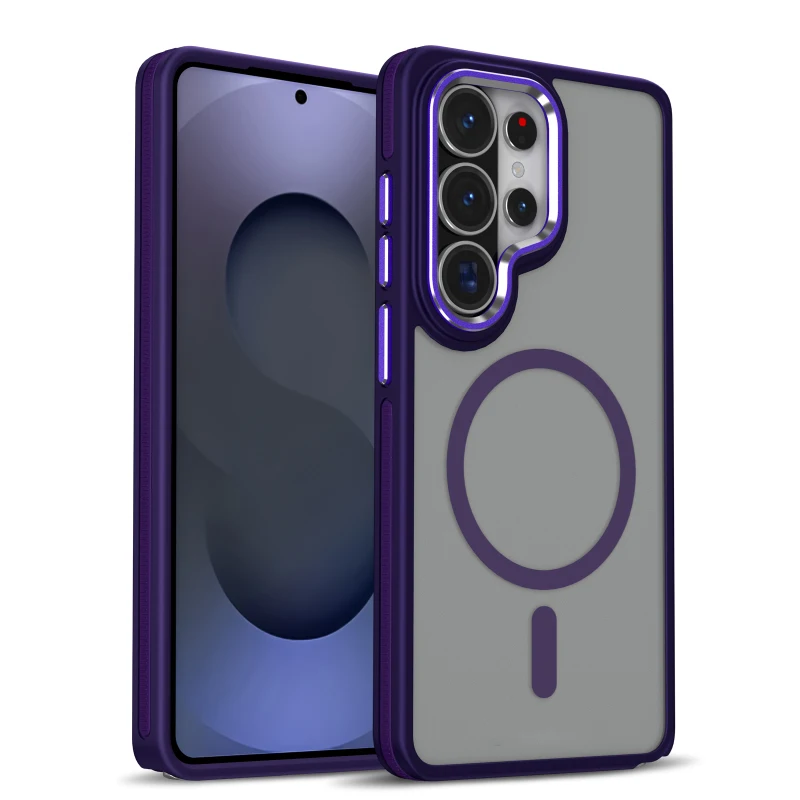 Enhanced Magnetic Phone Case with Soft TPU and Frosted Translucent Back Cover