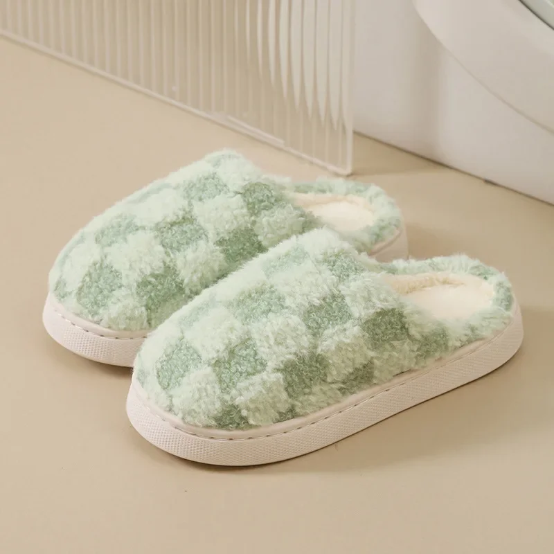 Cotton Slippers for Women Winter Home Indoor Home Warm Non-Slip Thick Bottom Couples New Wool Slippers for Men Autumn and Winter